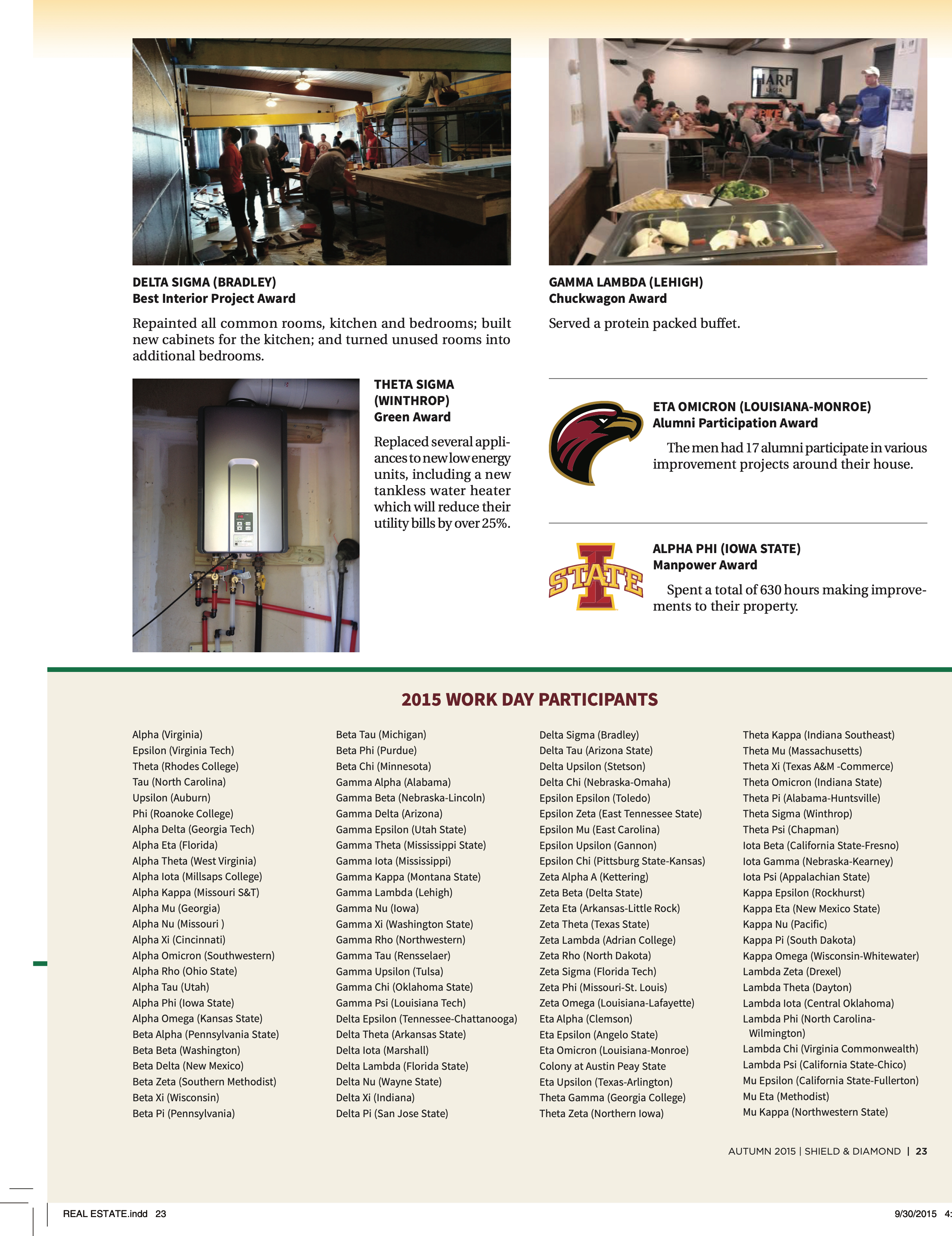 2015 Work Day Participants, Autumn 2015